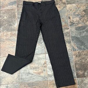 Elegant Black Straight-Leg Wool-Blend Pants